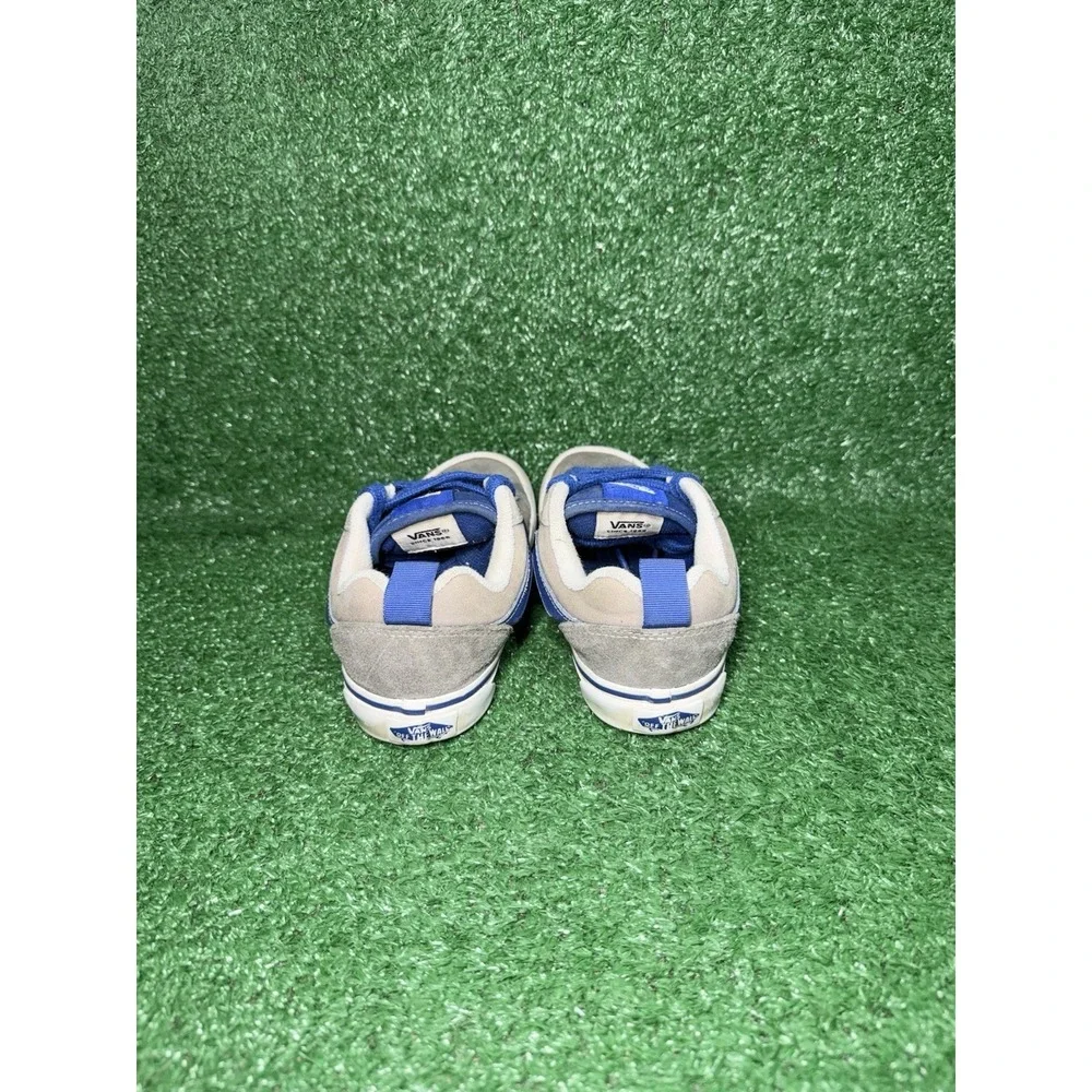 Vans Knu Skool Boys Size 2.5Y Grey Blue Casual Walking‎ Shoes Skate Sneakers